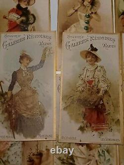 12 Chromo Galeries Rémoises Calendrier 1893 Reims Champagne Complet T B État