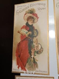 12 Chromo Galeries Rémoises Calendrier 1893 Reims Champagne Complet T B État