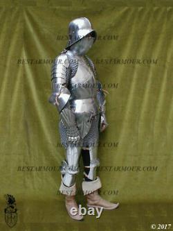 18GA Sca Jeu de Rôle Médiévale Complet Corps Armor Suit Avec / Plastron