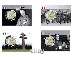 2022 présidence française de l Europe Collection complète 4 coincards -hommage à
