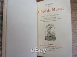 Alfred de Musset. Ouvres complètes 10/10 Reliures de Bordes. Ed. Lemerre 1876