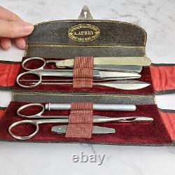 Ancien Coffret Trousse Nécessaire De Chirurgien Médecin Instruments Complets