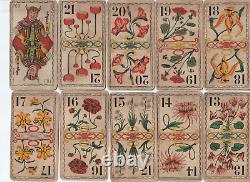 Ancien Tarot Des Fleurs Fossorier Amar 1902 Divinatoire Complet 78/78 Cartes Jeu