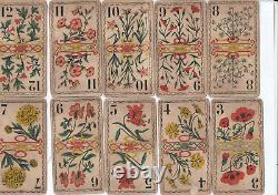 Ancien Tarot Des Fleurs Fossorier Amar 1902 Divinatoire Complet 78/78 Cartes Jeu