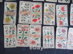 Ancien Tarot Des Fleurs Fossorier Amar 1902 Divinatoire Complet 78/78 Cartes Jeu