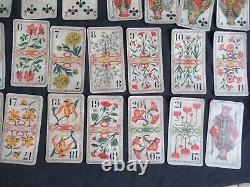 Ancien Tarot Des Fleurs Fossorier Amar 1902 Divinatoire Complet 78/78 Cartes Jeu