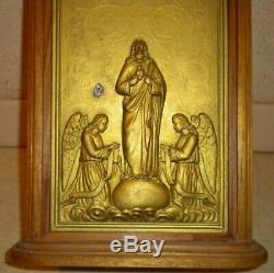 Ancien tabernacle/ porte bronze/ objet de devotion/ religion/ complet + clef