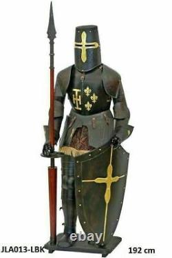 Armure Médiévale Complète Chevalier Antique Avec Base de Casque et Costume