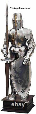 Armure complète de chevalier médiéval Bouclier de support de combat Armure