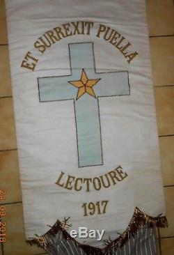BANNIERE DE PROCESSION drapeau complete avec etui housse etc. NOEL NOEL 1917