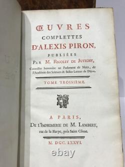 Belle Collection Theatre Oeuvres Complètes Alexis Piron Rigoley De Juvigny 1776