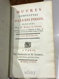 Belle Collection Theatre Oeuvres Complètes Alexis Piron Rigoley De Juvigny 1776