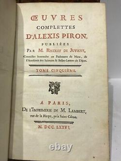 Belle Collection Theatre Oeuvres Complètes Alexis Piron Rigoley De Juvigny 1776