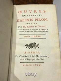 Belle Collection Theatre Oeuvres Complètes Alexis Piron Rigoley De Juvigny 1776