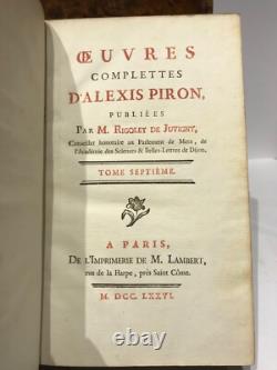 Belle Collection Theatre Oeuvres Complètes Alexis Piron Rigoley De Juvigny 1776