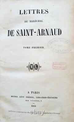 C1 ARMEE D AFRIQUE Lettres du MARECHAL de SAINT ARNAUD Complet 2 Tomes 1855