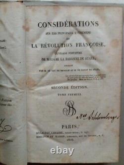 C1 Madame de STAEL Considerations REVOLUTION FRANCOISE 1818 Complet NAPOLEON