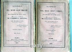 C1 NAPOLEON Baron Fain MANUSCRIT DE 1813 COMPLET en 2 Volumes 1829