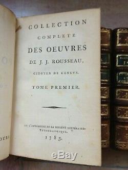 COLLECTION COMPLETE DES OEUVRES DE J-J ROUSSEAU 1783-1789 (31 Volumes)