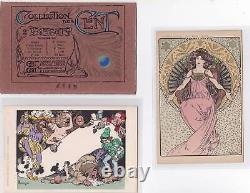 COLLECTION DES CENT série complète de 10 cpa avec la pochette dont Mucha
