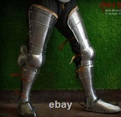 Chevalier médiéval Armure complète de jambe et chaussures Protection de