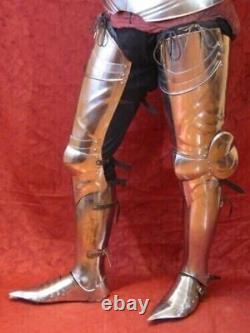 Chevalier médiéval gothique garde de jambe complète armure portable Costume