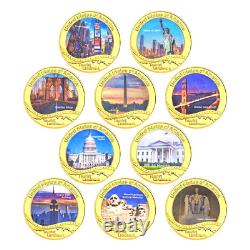 Collection Complete Des 10 Medailles Monuments Des Etats Unis / Usa? A