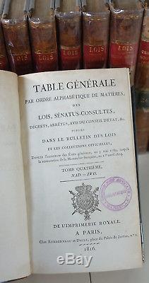 Collection Générale des Lois, Décrets, Arrêtés de 1789 à 1819 32 volumes COMPLET