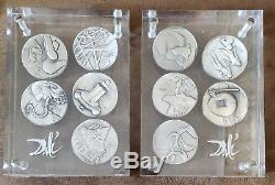 Collection complète 10 pièces en argent de Dali de 1975