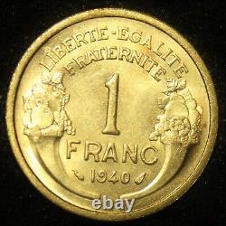 Collection complète 1 Franc Morlon de 1931 à 1941 SPL/FDC