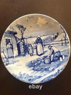 Collection complète de 12 assiettes Delfts Série 5 les mois de l'année