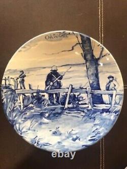 Collection complète de 12 assiettes Delfts Série 5 les mois de l'année