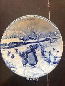 Collection complète de 12 assiettes Delfts Série 5 les mois de l'année