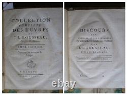 Collection complète des OEUVRES de ROUSSEAU. Genève, 1782. 11 vol. In-4 (sur 12)