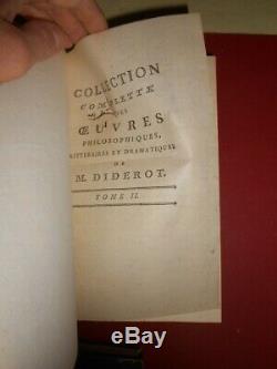 Collection complète des oeuvres philosophiques littéraires Diderot Londres 1773