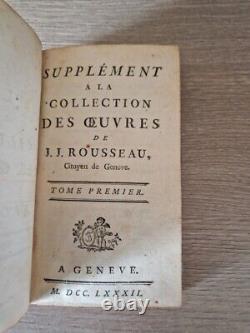Collection complètes des oeuvres de J. J Rousseau 1781/1782 Genève en 30 volumes