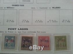 Collection de timbres colonies françaises PORT LAGOS 2 série complètes