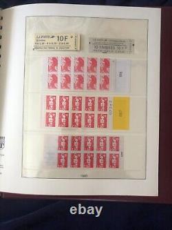Collection de timbres de France NEUF de 1986 à 1990 complet en album Lindner