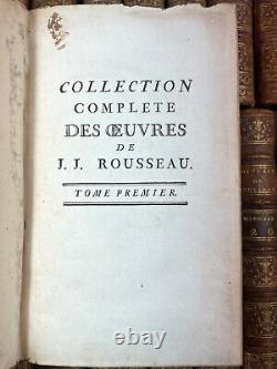 Collection des Oeuvres Complètes ROUSSEAU Jean-Jacques Edité par S. N, 1782