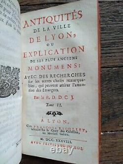 Colonia Antiquités de la ville de Lyon 1738 Gravures COMPLET Histoire