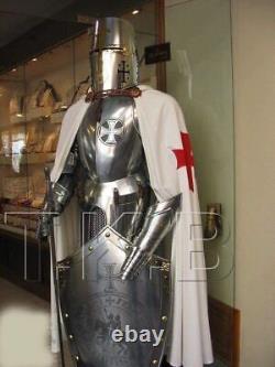 Costume d'armure de chevalier médiéval portable, costume complet de croisé