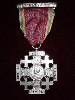 Croix De Jerusalem Argent Massif Leon XIII Complete