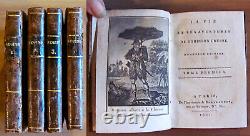 Defoe Vie Et Aventures De Robinson Crusoe 4 Vol. Complet Ed Bertrandet, 1801