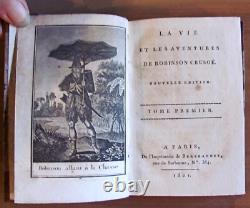 Defoe Vie Et Aventures De Robinson Crusoe 4 Vol. Complet Ed Bertrandet, 1801