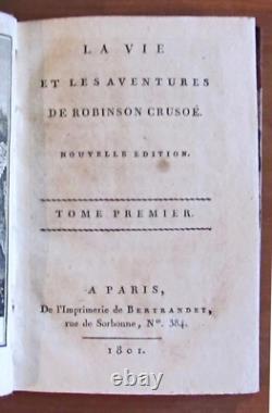 Defoe Vie Et Aventures De Robinson Crusoe 4 Vol. Complet Ed Bertrandet, 1801
