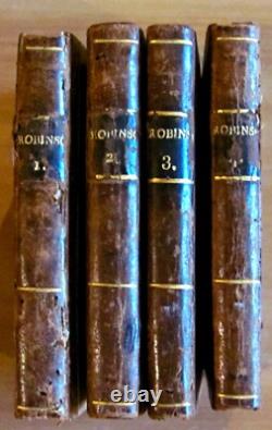 Defoe Vie Et Aventures De Robinson Crusoe 4 Vol. Complet Ed Bertrandet, 1801