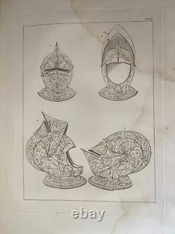 Dessins des armures complètes par Dubois et & Marchais 1807 casques, boucliers