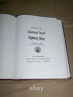 Dictionary of American Naval Fighting Ships complet 8 vol Set