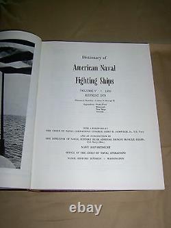Dictionary of American Naval Fighting Ships complet 8 vol Set