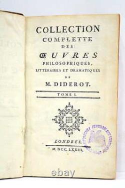 Diderot 4 tomes Collection complète des ouvres philosophiques Londres 1773